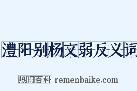 澧阳别杨文弱反义词是什么意思的图片